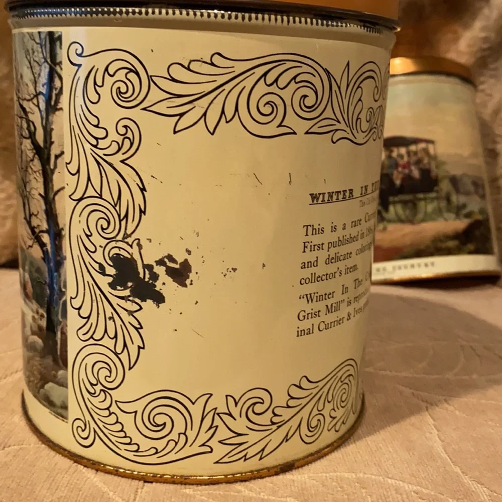 ~Decoware~ Vintage “Curry & Ives” Tins (Set of 2)